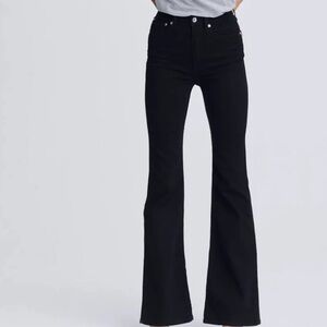Rag & Bone Jane Super High Rise  Flare Jeans Black 30’